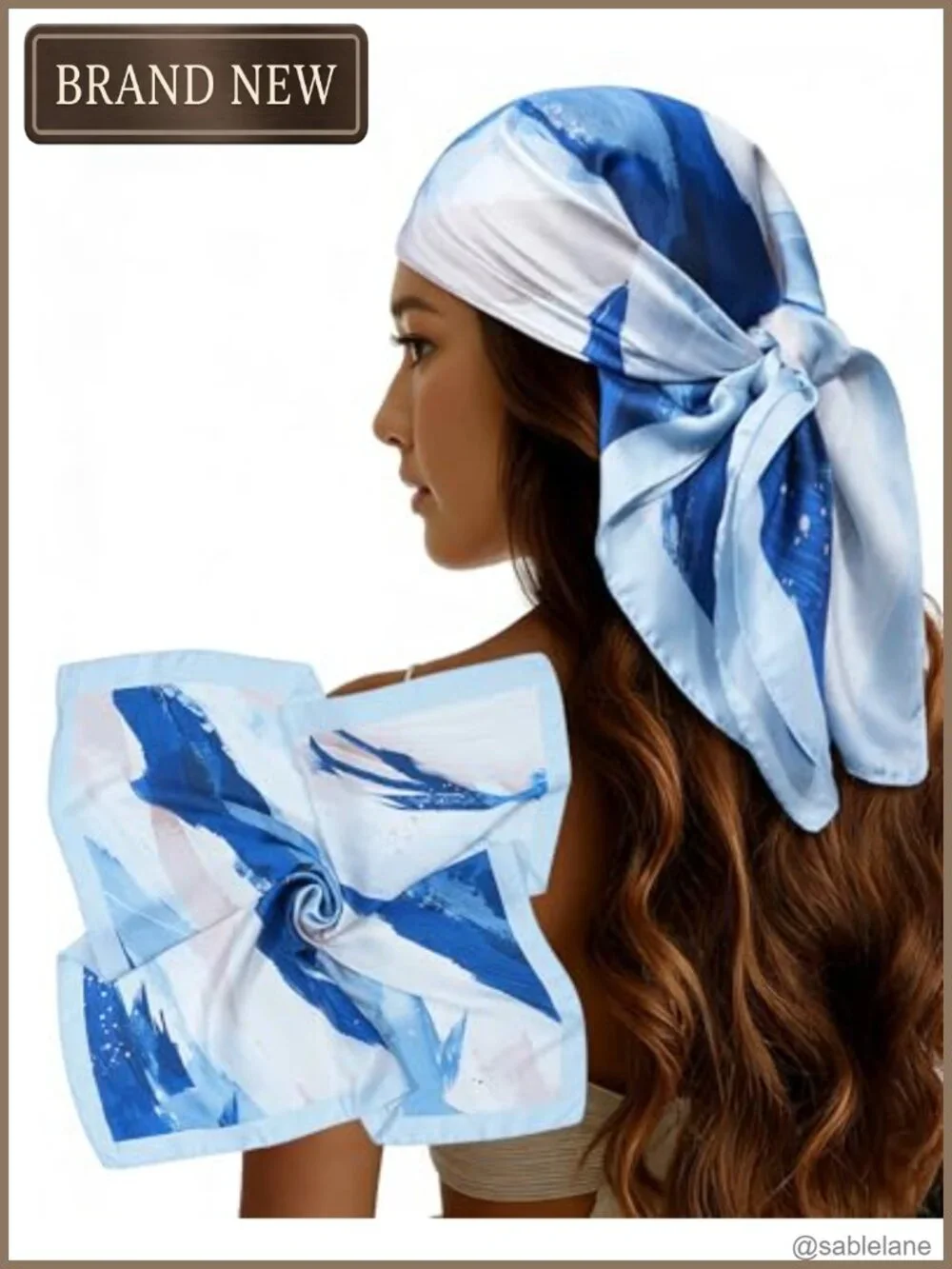 Satin Scarf for Women - 27 Inch Square Hair Scarf, Silky Head Wrap, Hair